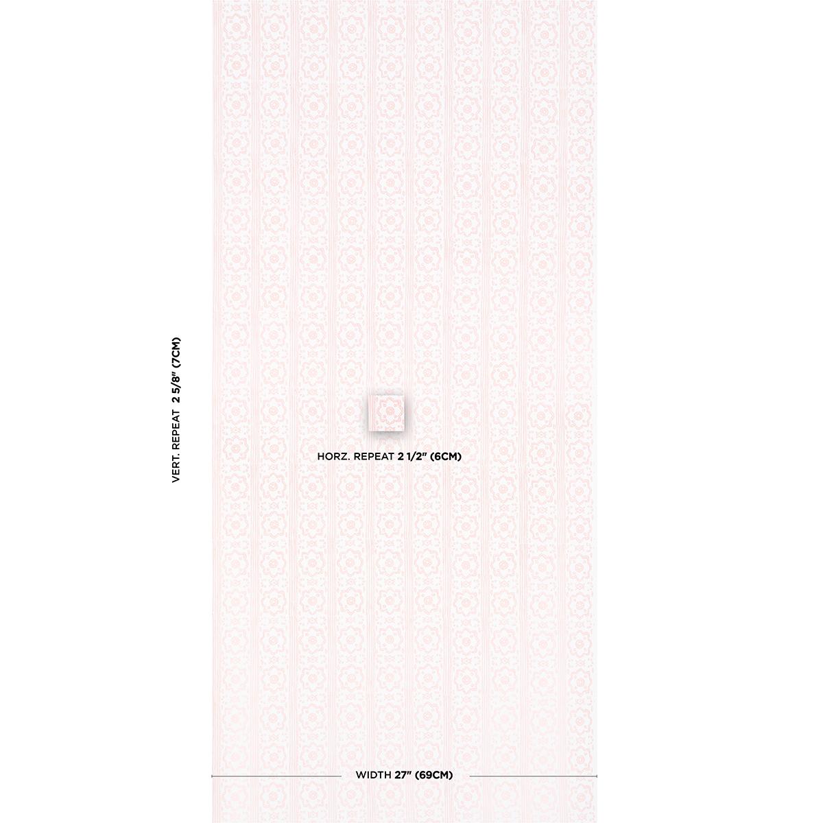 Schumacher Sunda Hand Blocked Print Blush Wallpaper