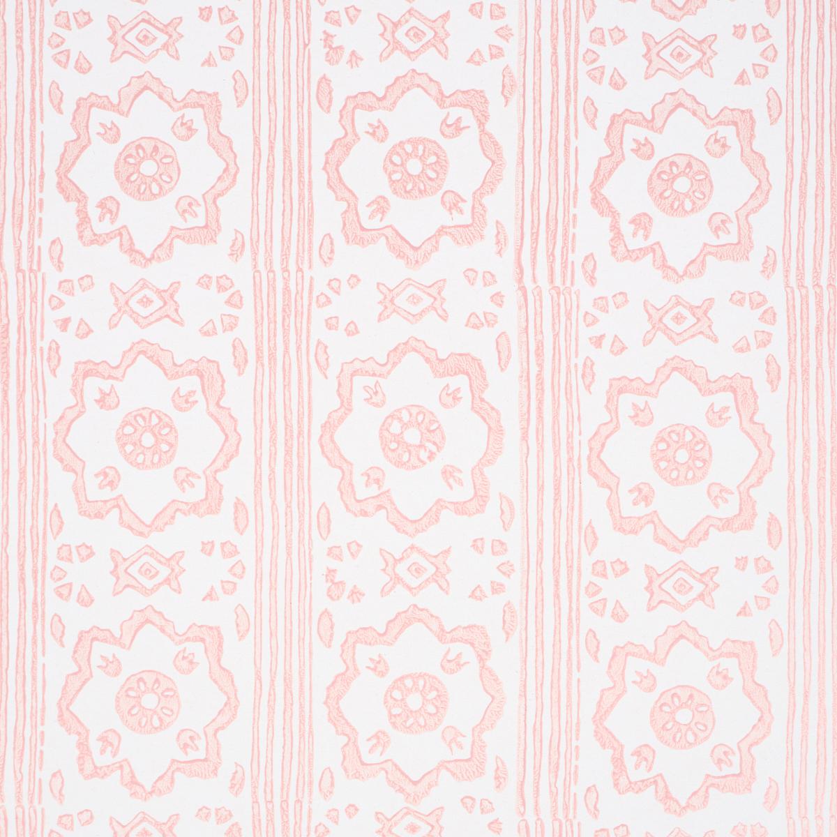 Schumacher Sunda Hand Blocked Print Blush Wallpaper