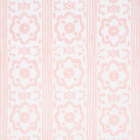 Schumacher Sunda Hand Blocked Print Blush Wallpaper