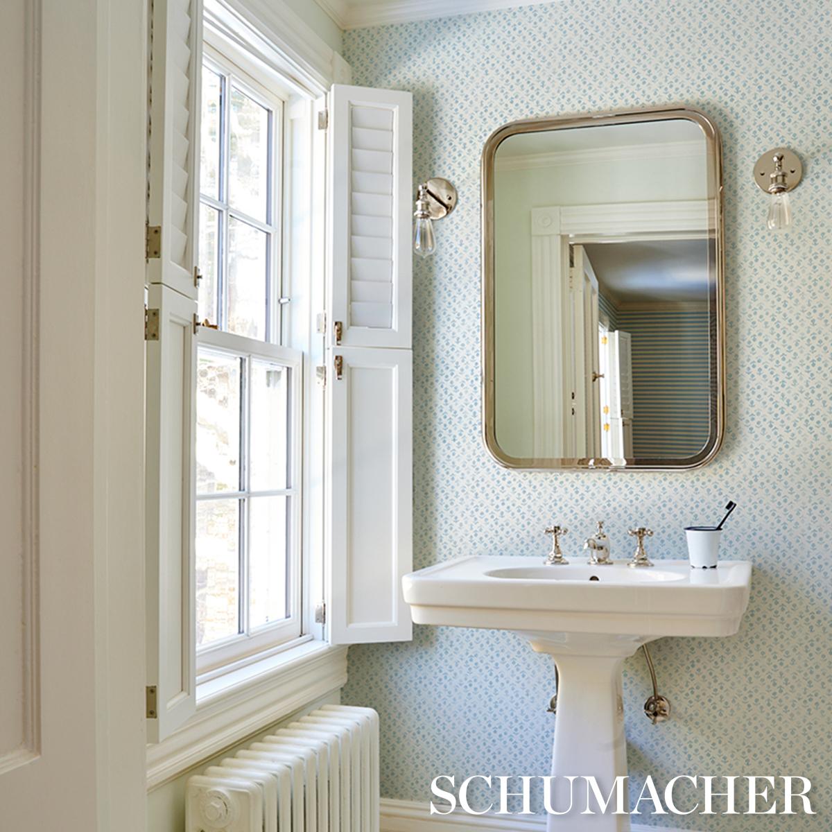 Schumacher Beatriz Sky Wallpaper – DecoratorsBest