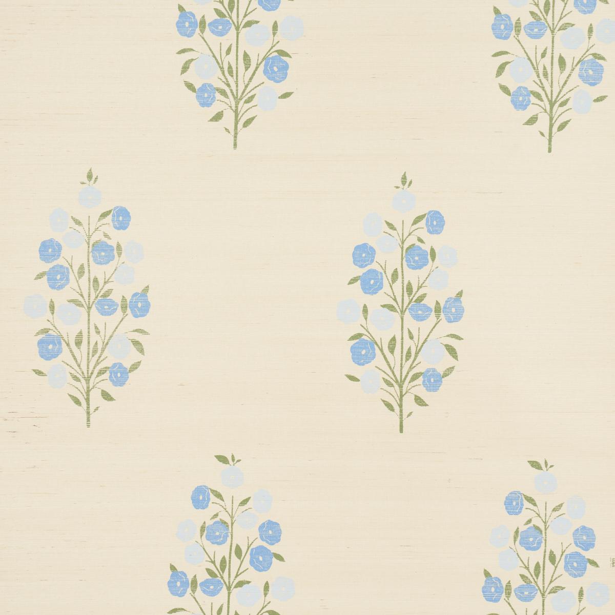 Schumacher Josepha Sisal Blue Wallpaper