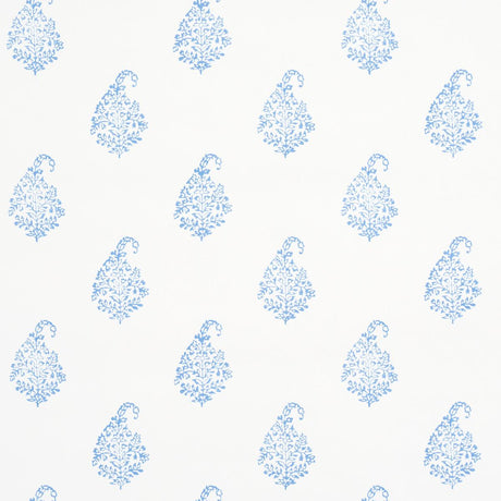 Schumacher Kerala Paisley Ii Blue Wallpaper