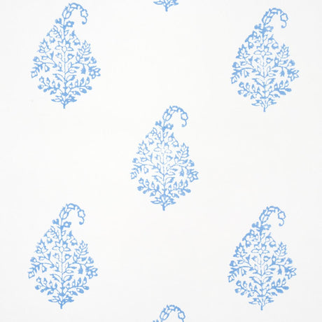 Schumacher Kerala Paisley Ii Blue Wallpaper