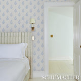 Schumacher Kerala Paisley Ii Blue Wallpaper