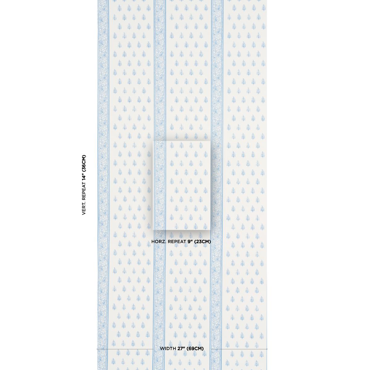 Schumacher Katsura Stripe Ii Chambray Wallpaper