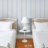Schumacher Katsura Stripe Ii Chambray Wallpaper