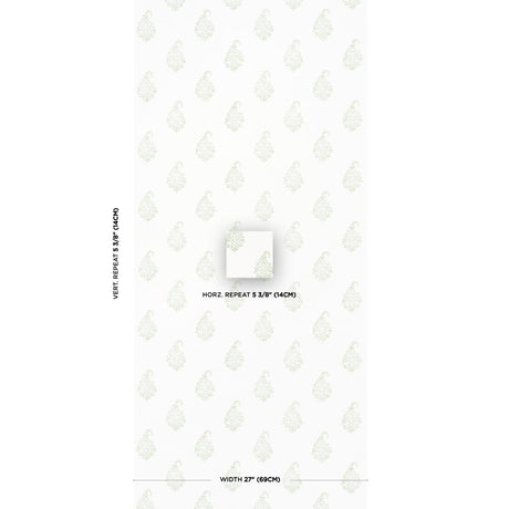 Schumacher Kerala Paisley Ii Leaf Wallpaper