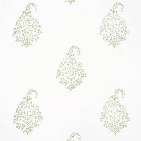 Schumacher Kerala Paisley Ii Leaf Wallpaper