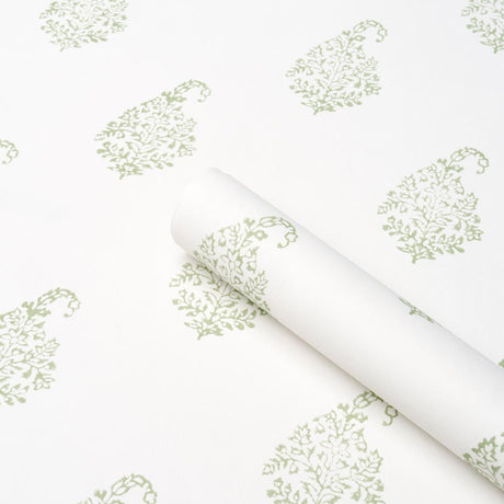 Schumacher Kerala Paisley Ii Leaf Wallpaper