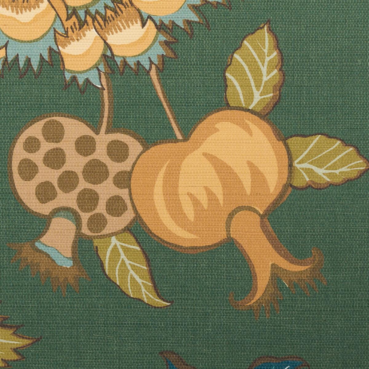 Schumacher Darsy Tree Of Life Sisal Panel Set Juniper Wallpaper