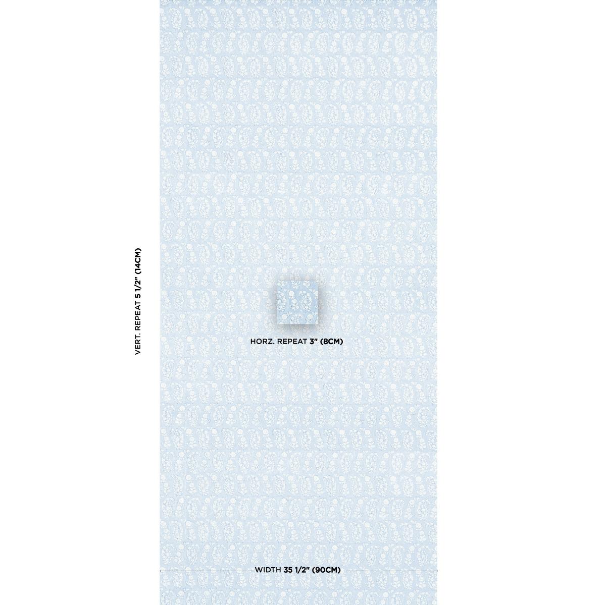 Schumacher Arita Block Print Cornflower Wallpaper