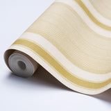 Schumacher Ipala Stripe Vinyl Ochre Wallpaper