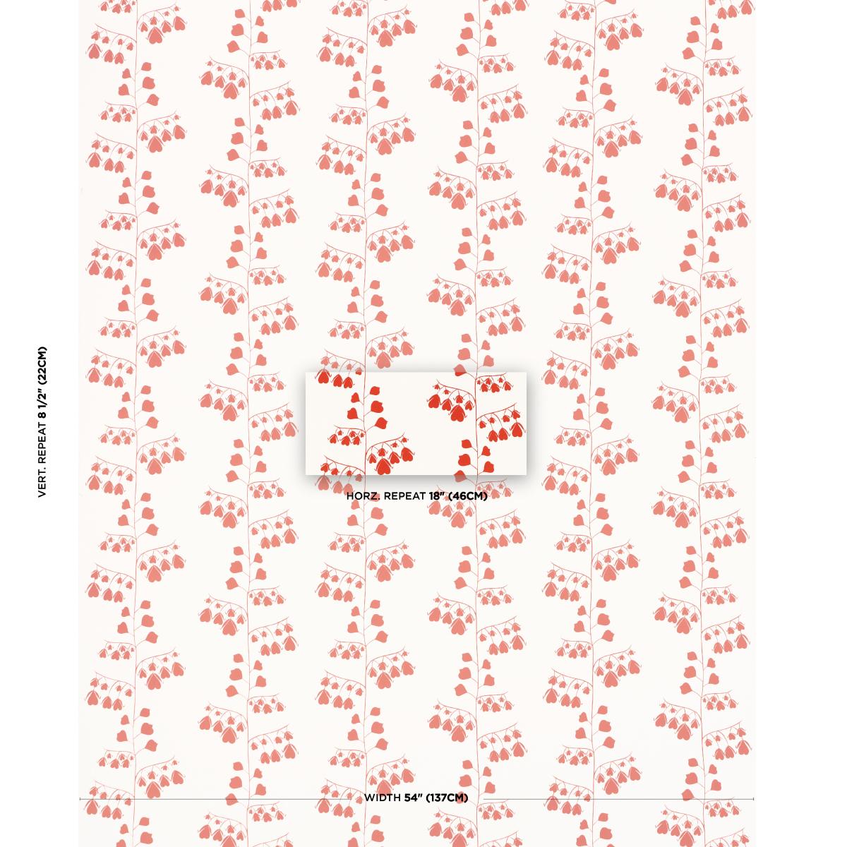 Schumacher Bleeding Hearts Red Wallpaper