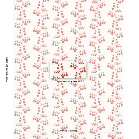 Schumacher Bleeding Hearts Red Wallpaper