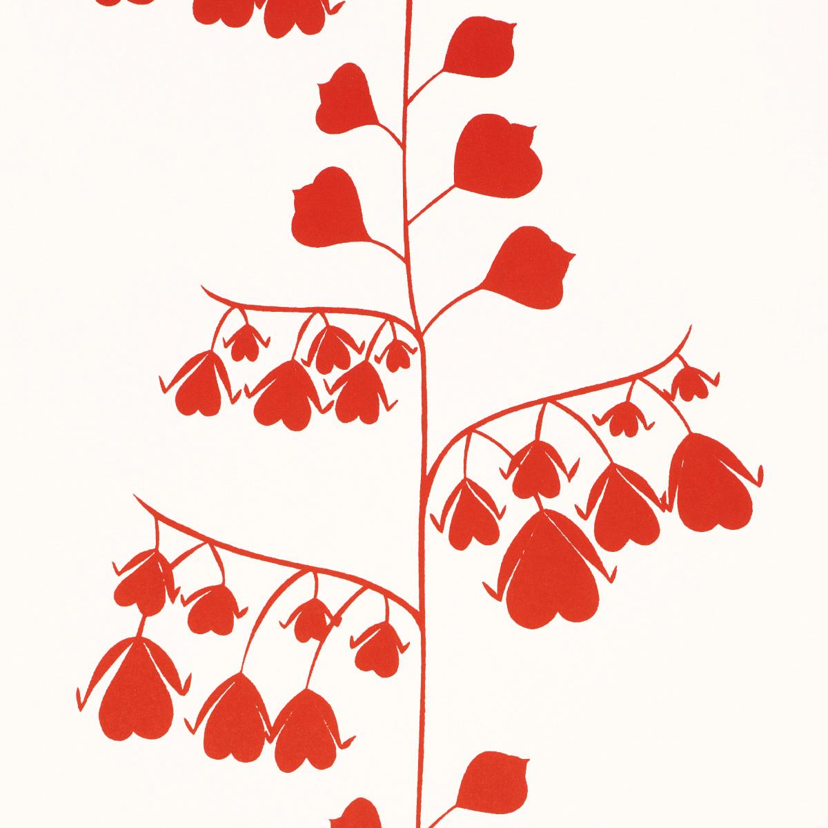 Schumacher Bleeding Hearts Red Wallpaper