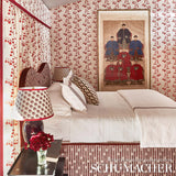 Schumacher Bleeding Hearts Red Wallpaper