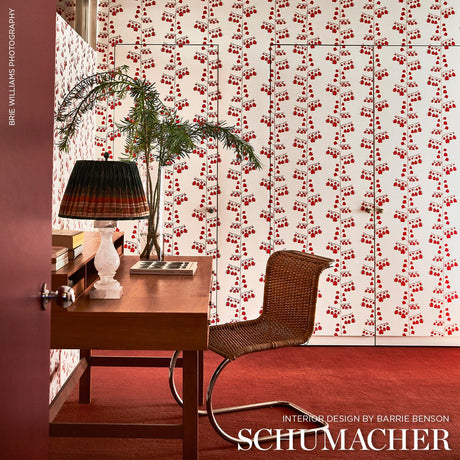 Schumacher Bleeding Hearts Red Wallpaper