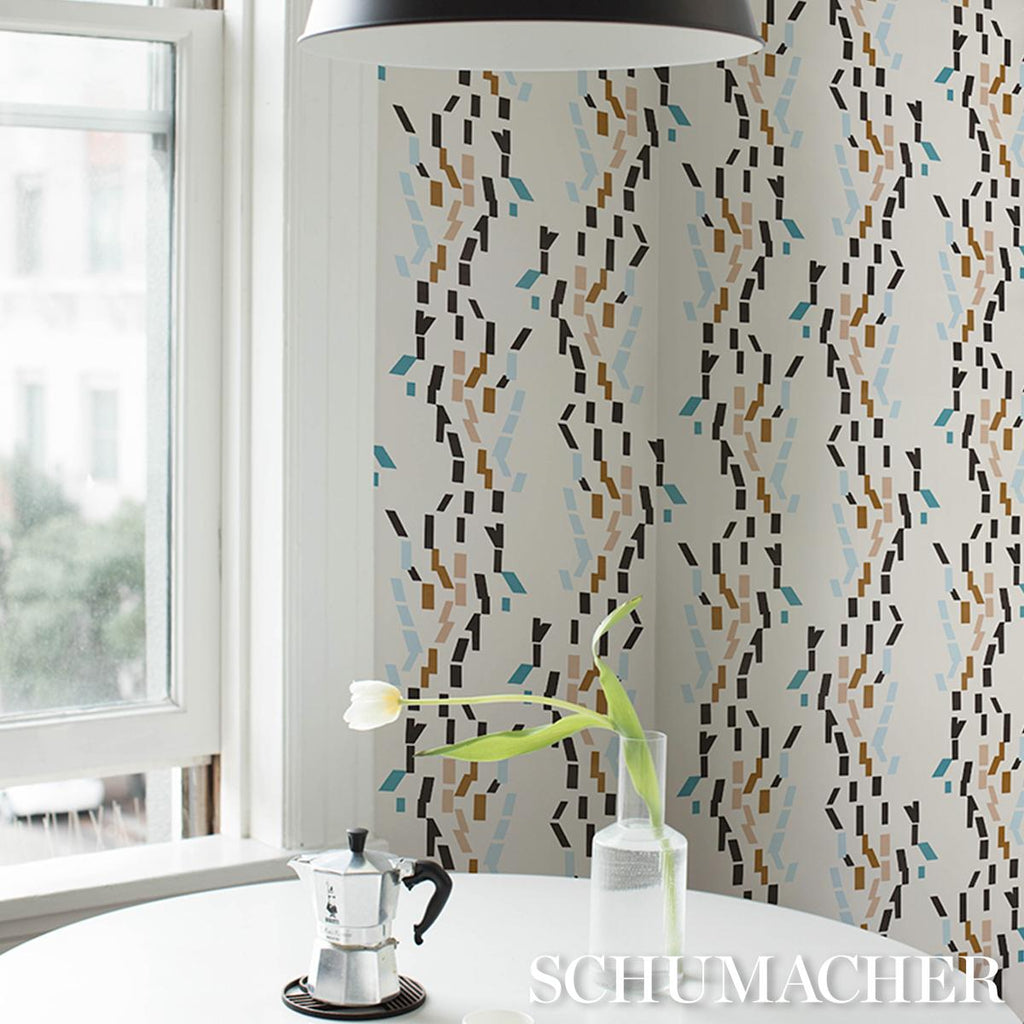 Schumacher Confetti Teal Wallpaper