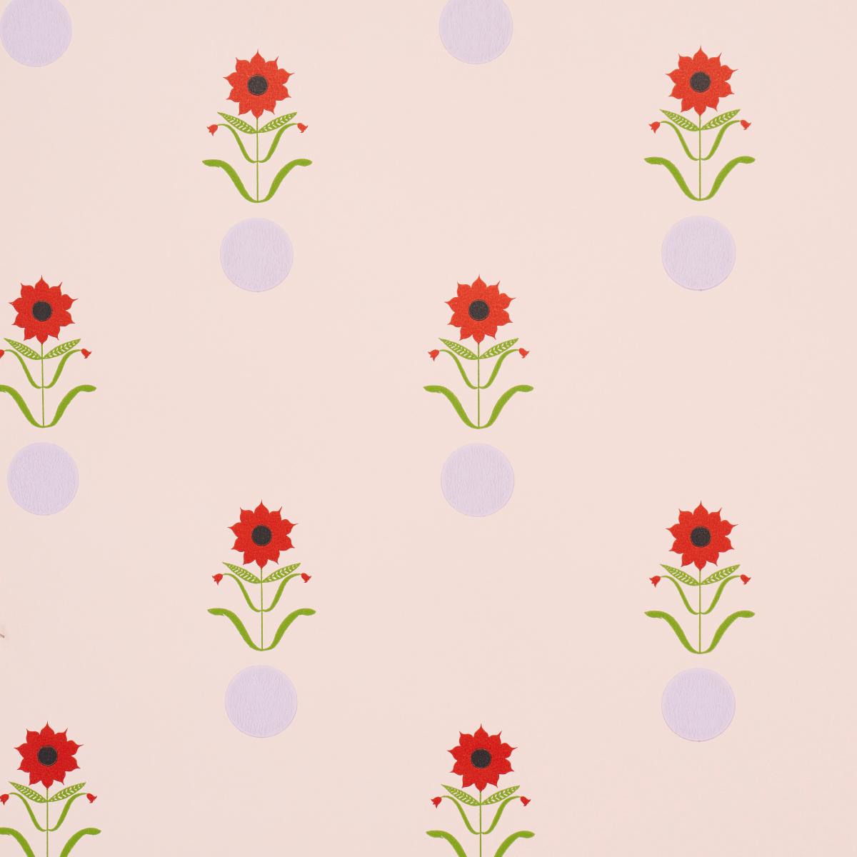 Schumacher Forget Me Dots Pink Wallpaper