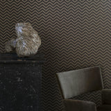 Borastapeter Chevron Dots Brown And Gold Wallpaper