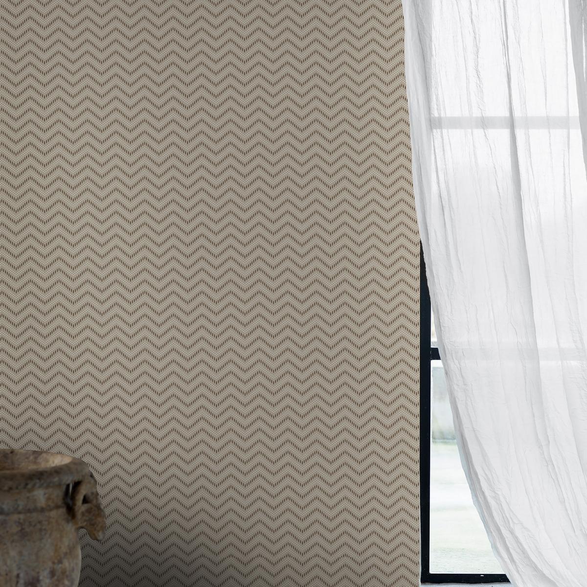 Borastapeter Chevron Dots Silver Wallpaper