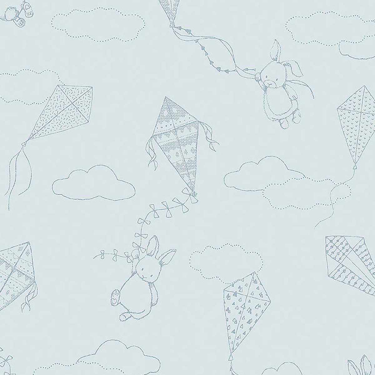 Borastapeter Up & Away Sky And Silver Wallpaper