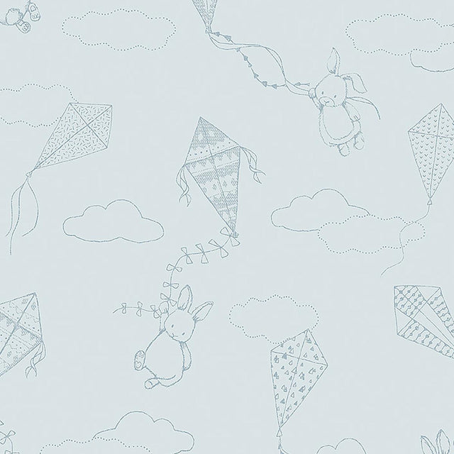 Borastapeter Up & Away Sky And Silver Wallpaper