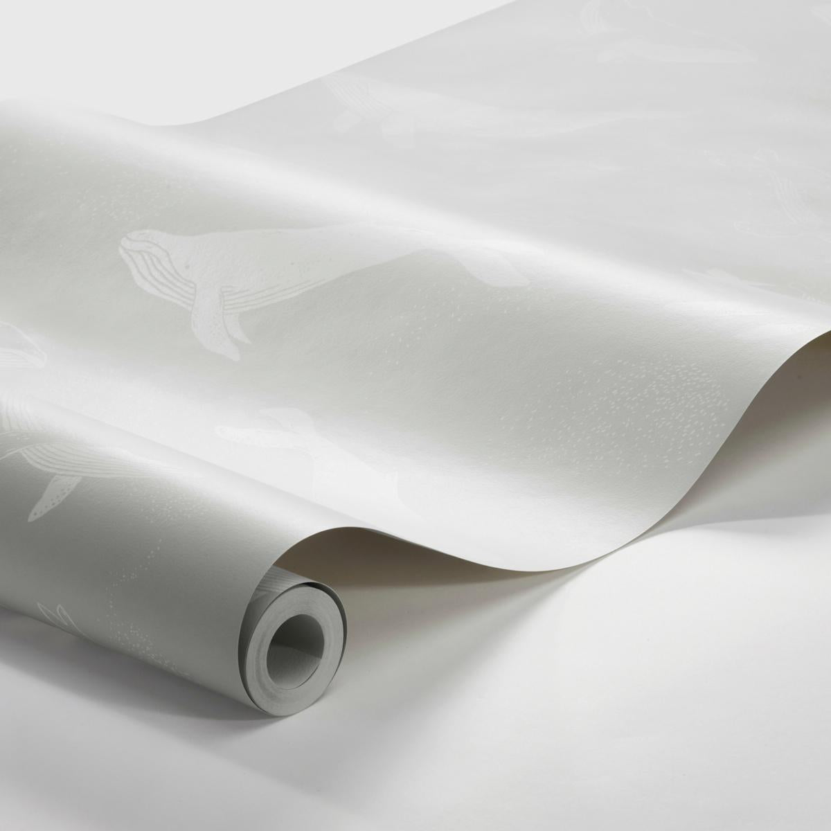 Borastapeter Whales Grey Wallpaper