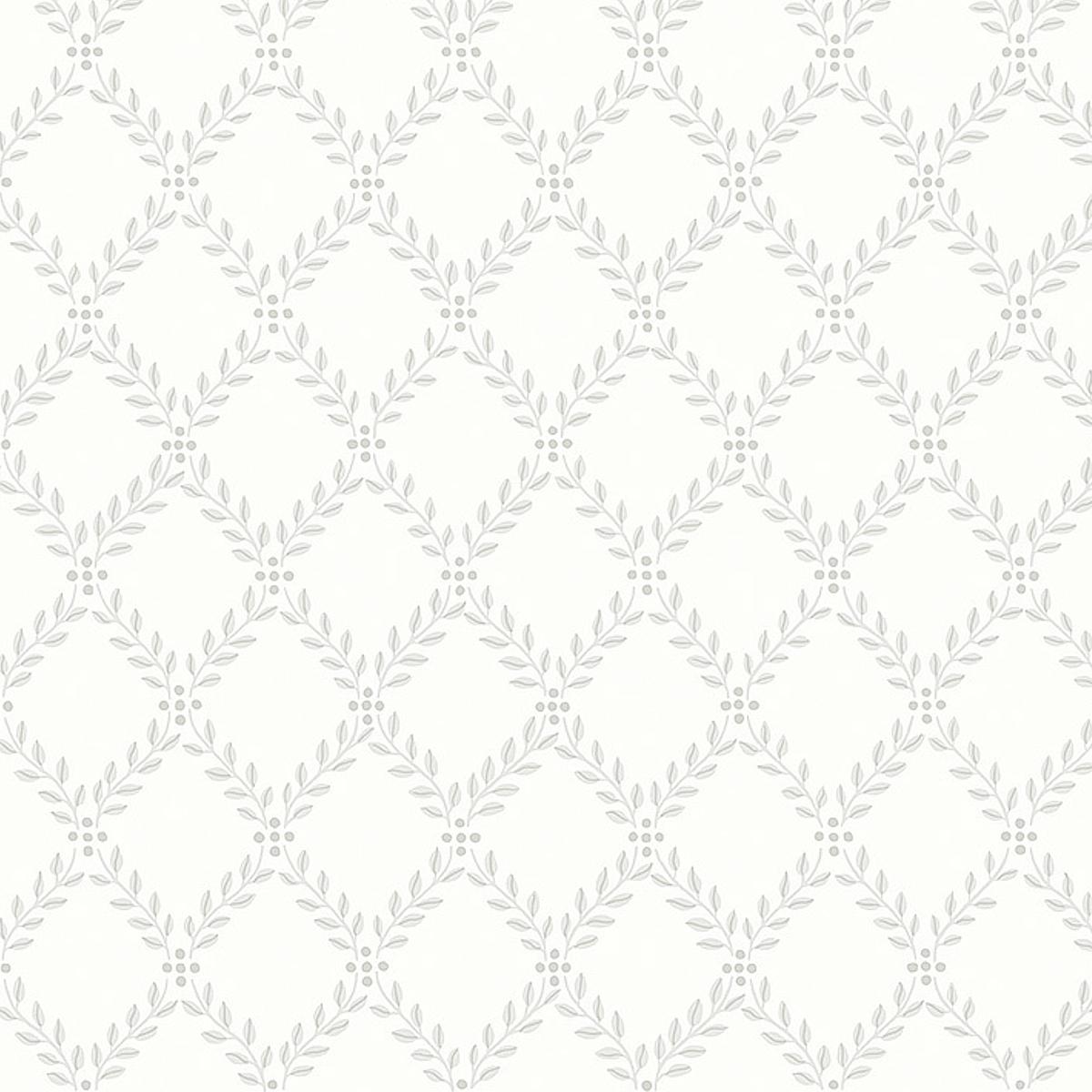 Borastapeter Trellis Leaves Grey Wallpaper