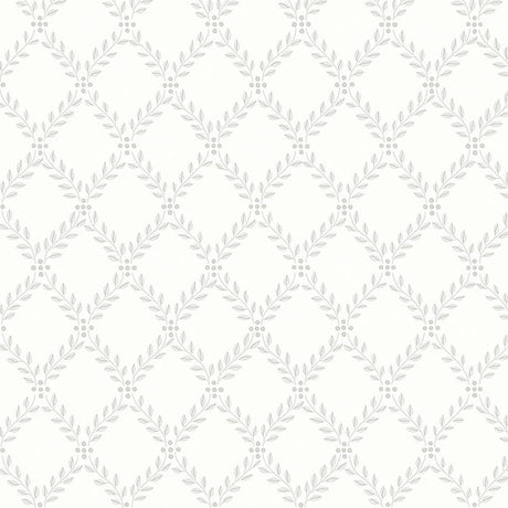 Borastapeter Trellis Leaves Grey Wallpaper