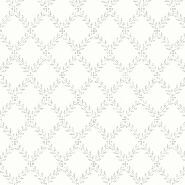 Borastapeter Trellis Leaves Grey Wallpaper