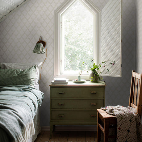 Borastapeter Trellis Leaves Natural Wallpaper