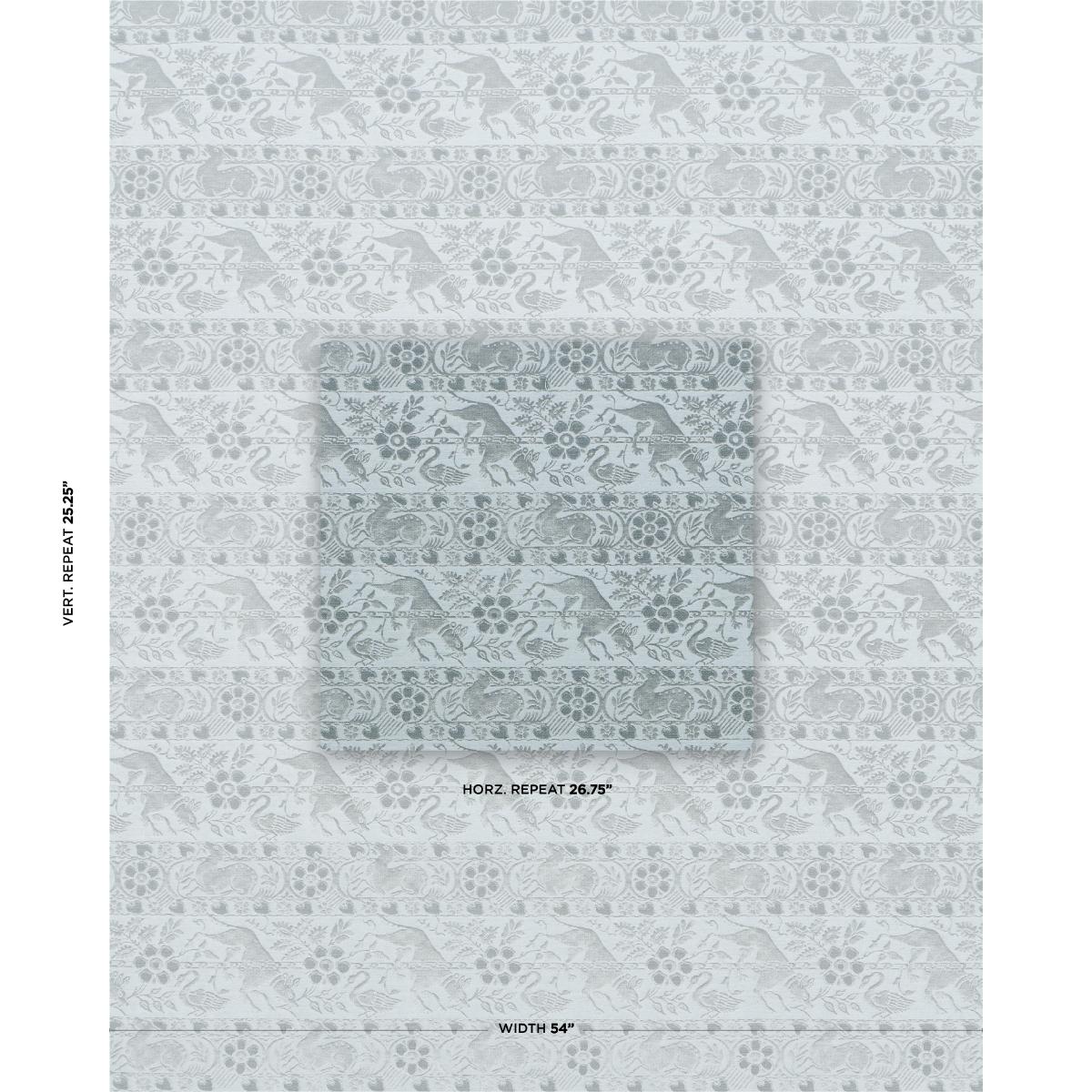 Schumacher Animali Slate Blue Fabric