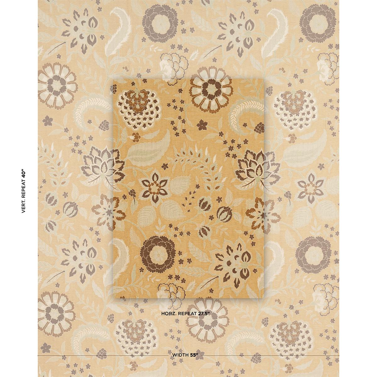 Schumacher Alessia Floral Gold Fabric