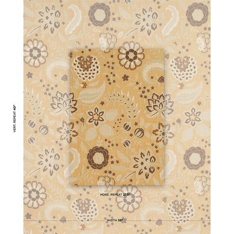 Schumacher Alessia Floral Gold Fabric