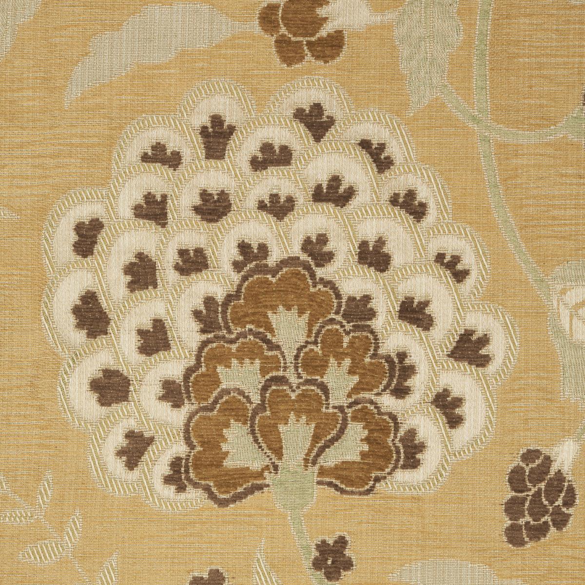 Schumacher Alessia Floral Gold Fabric