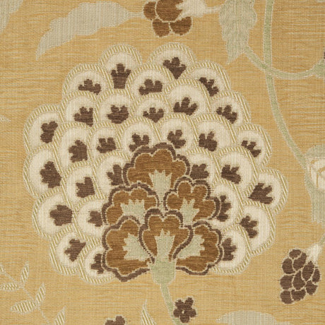 Schumacher Alessia Floral Gold Fabric
