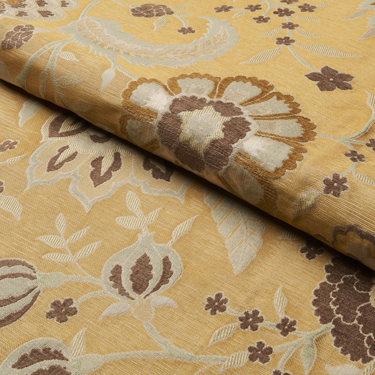 Schumacher Alessia Floral Gold Fabric