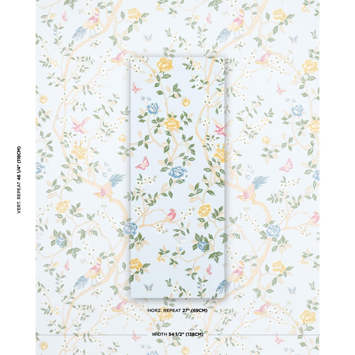 Schumacher Georgia Vine Sky Fabric