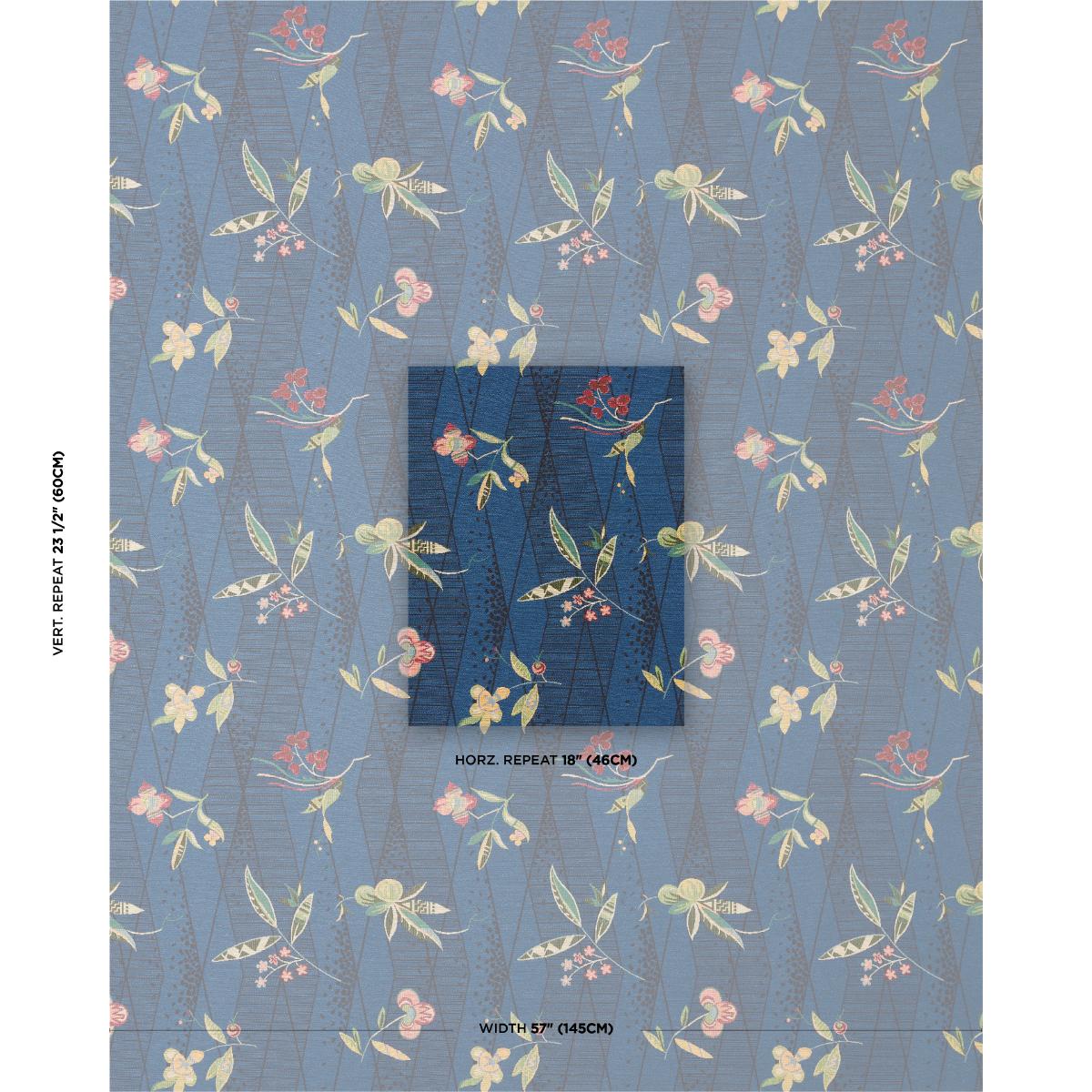Schumacher Romola Floral Cadet Fabric