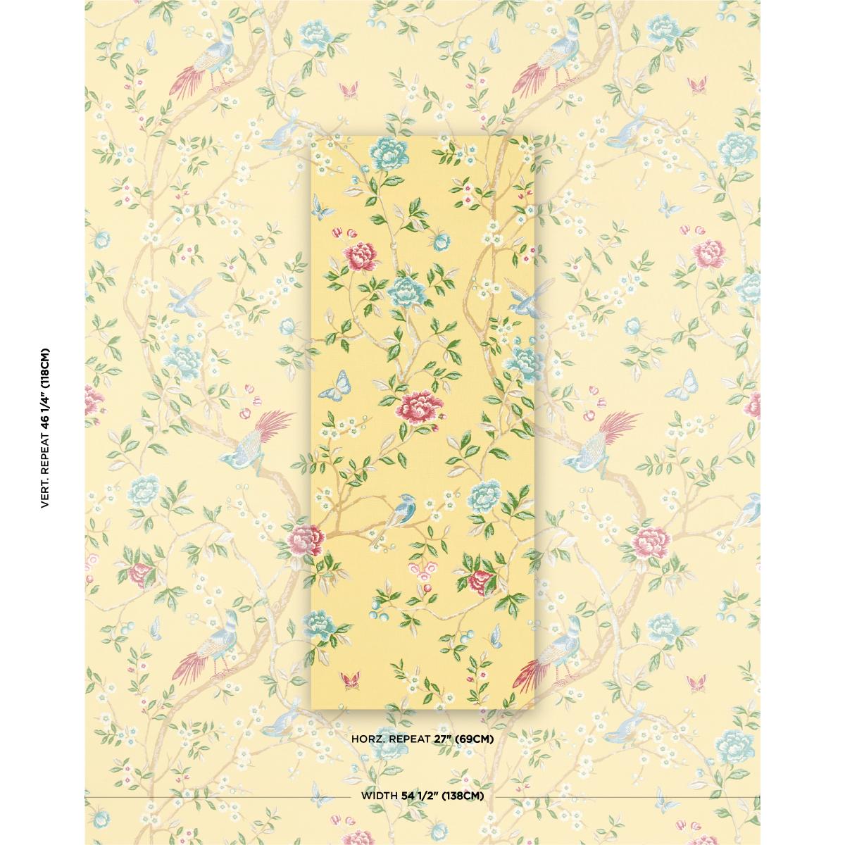 Schumacher Georgia Vine Soft Yellow Fabric