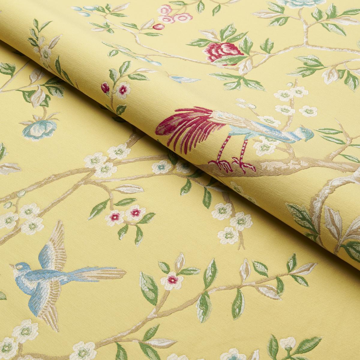 Schumacher Georgia Vine Soft Yellow Fabric