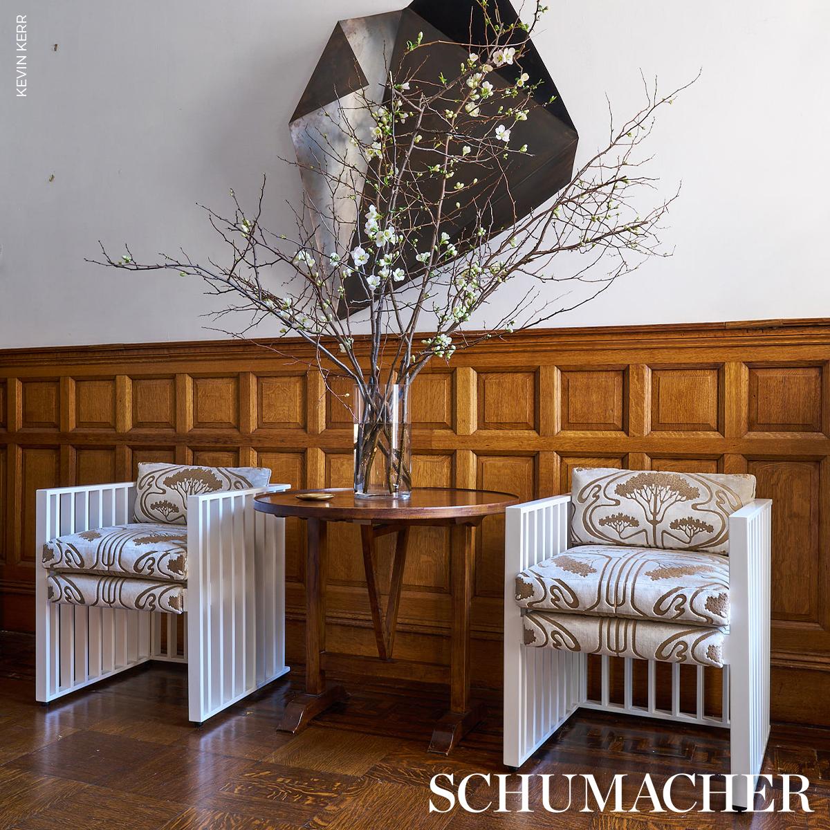 Schumacher Ombelli Jacquard Velvet Fawn Fabric