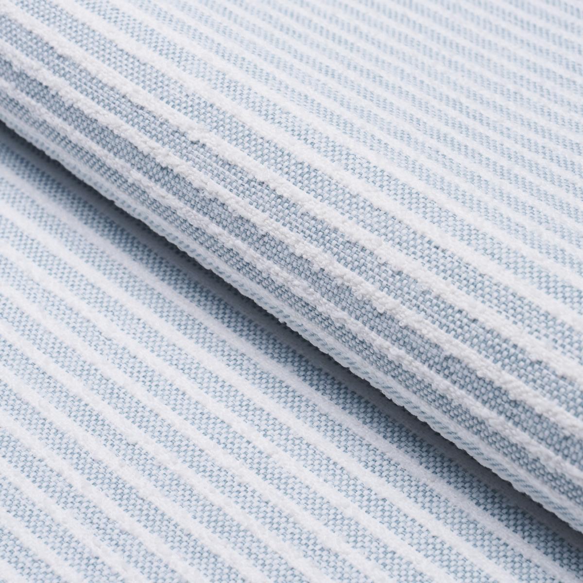 Schumacher Boucl Stripe Indoor/Outdoor Chambray Fabric