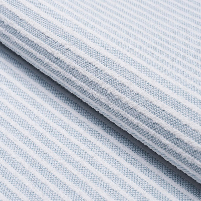 Schumacher Boucl Stripe Indoor/Outdoor Chambray Fabric