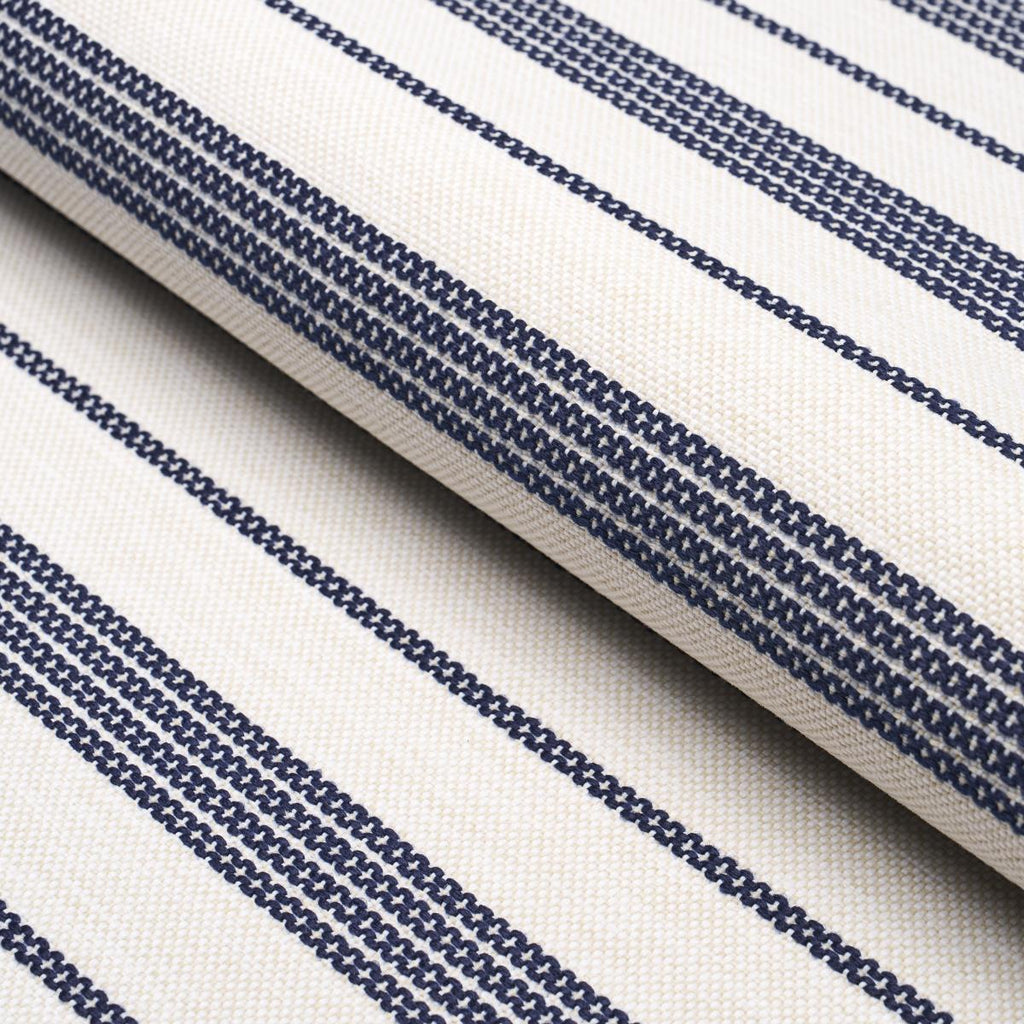 Schumacher Serra Mesa Indoor/Outdoor Stripe Navy Fabric