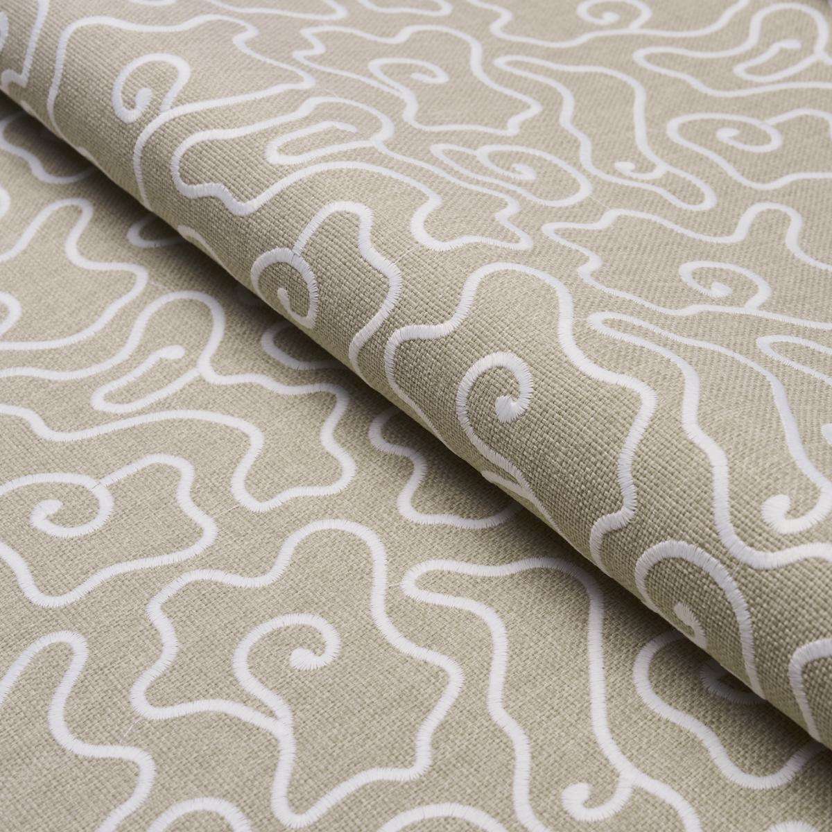 Schumacher Noyo Indoor/Outdoor Embroidery Flax Fabric