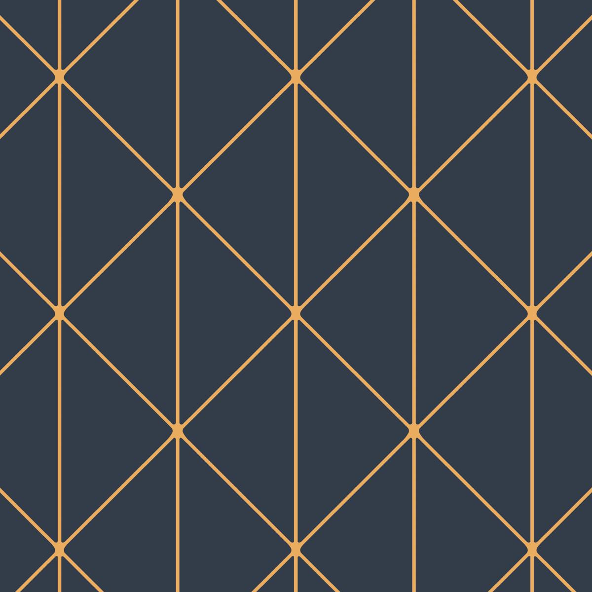 Borastapeter Diamonds Navy And Gold Wallpaper