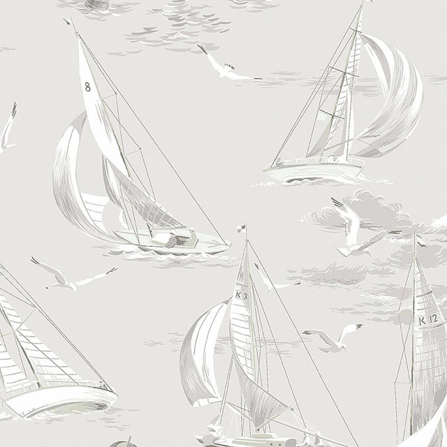 Borastapeter Sailboats Grey Wallpaper