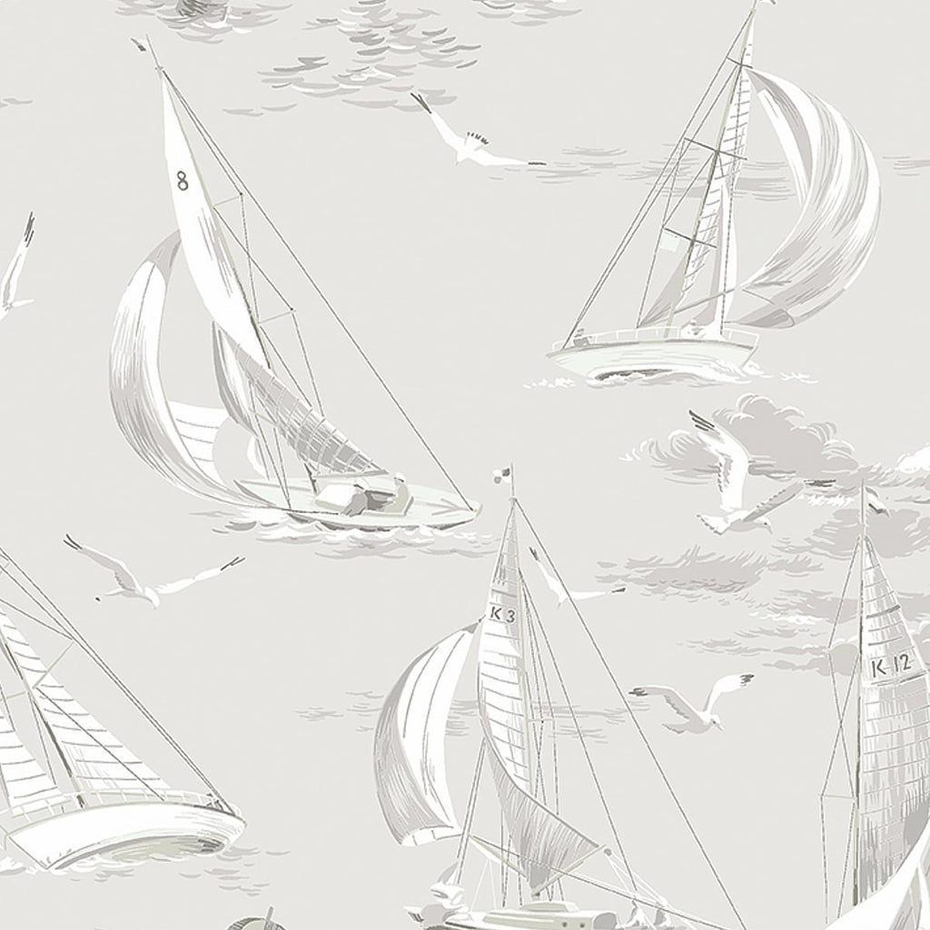 Borastapeter Sailboats Grey Wallpaper